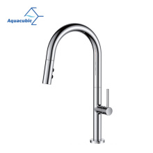 Superior quality chromeplate copper sink mixer tap single handle pull out kitchen faucet